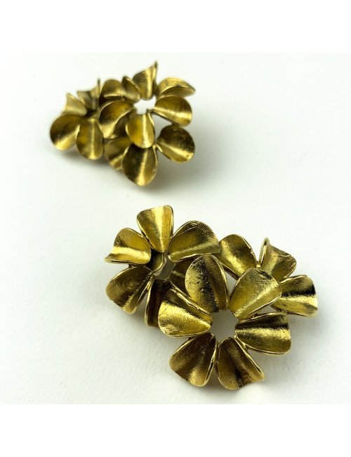 Clips DIOR dorés fleurs