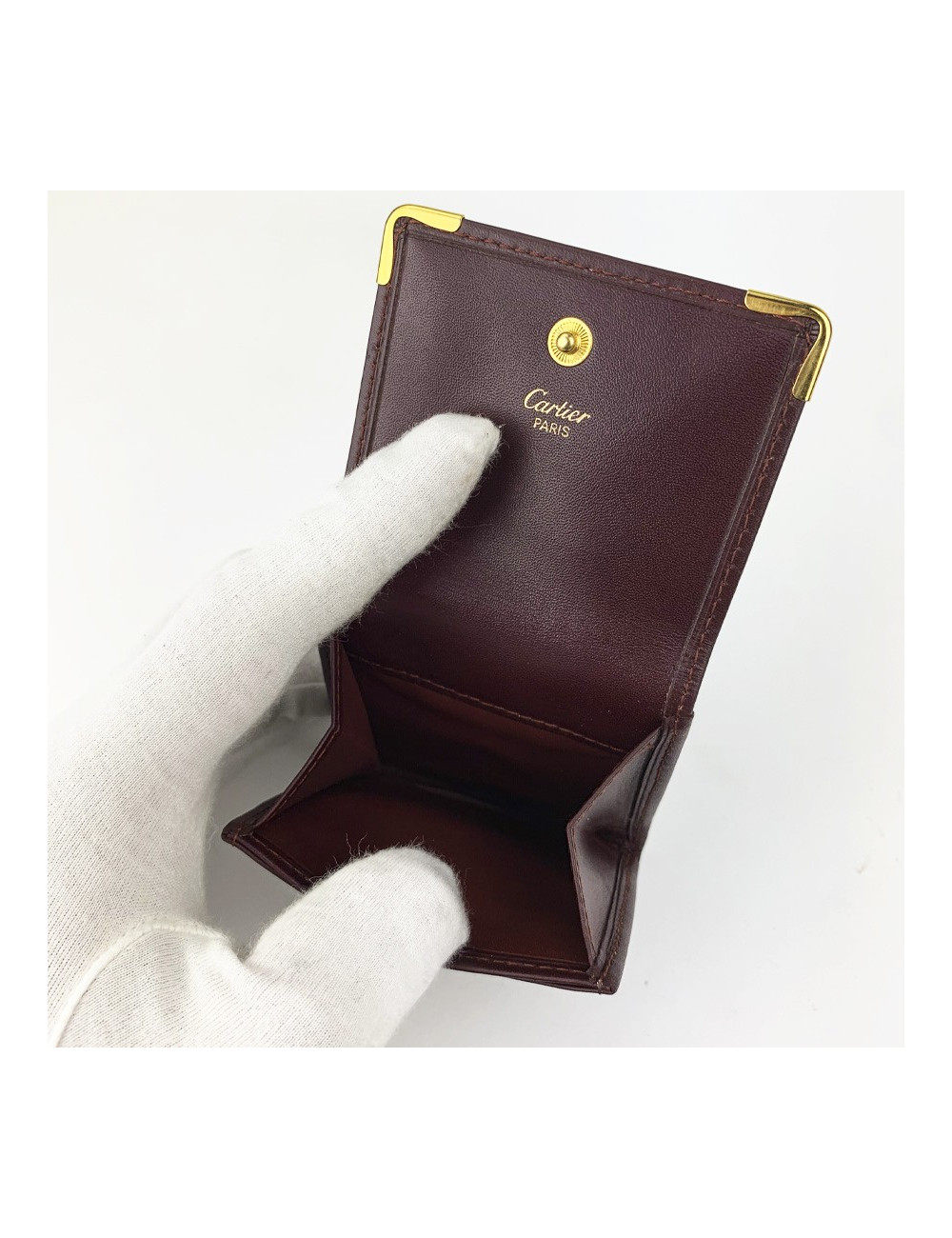 Porte monnaie CARTIER cuir bordeaux