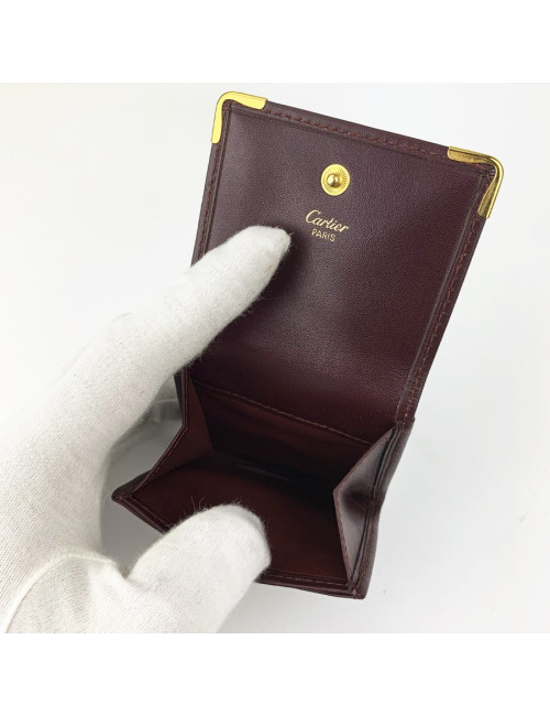 Porte monnaie CARTIER cuir bordeaux