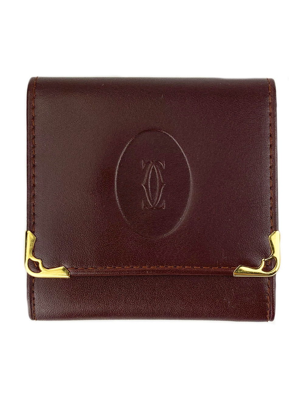 Porte monnaie CARTIER cuir bordeaux