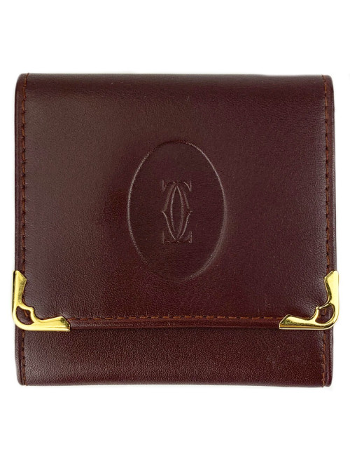 Porte monnaie CARTIER cuir bordeaux