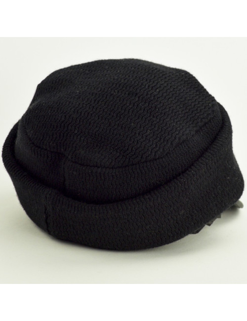 Casquette CHRISTIAN DIOR cachemire et cuir noir