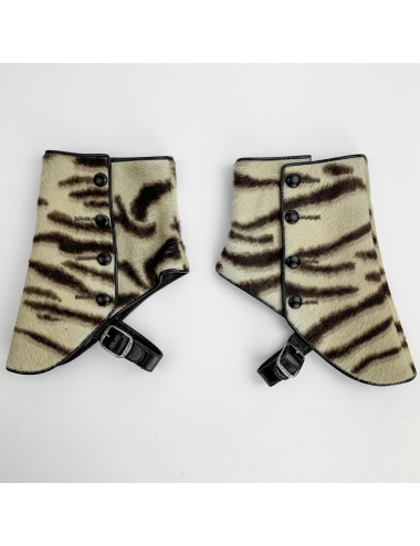 CELINE brown pony like leather gaiters 2