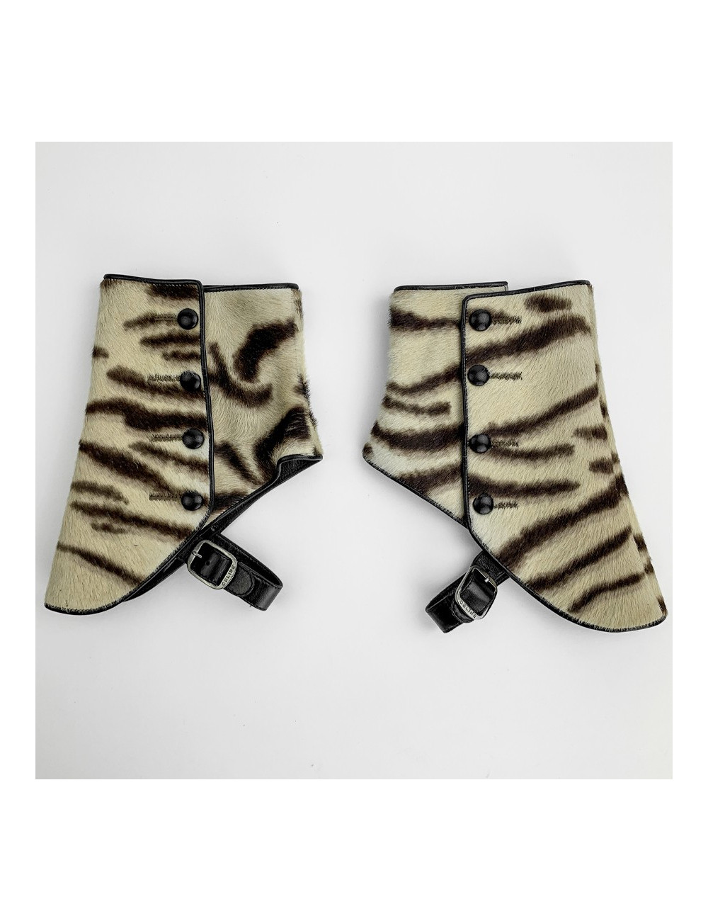 Guêtres CELINE cuir imitation poulain marron