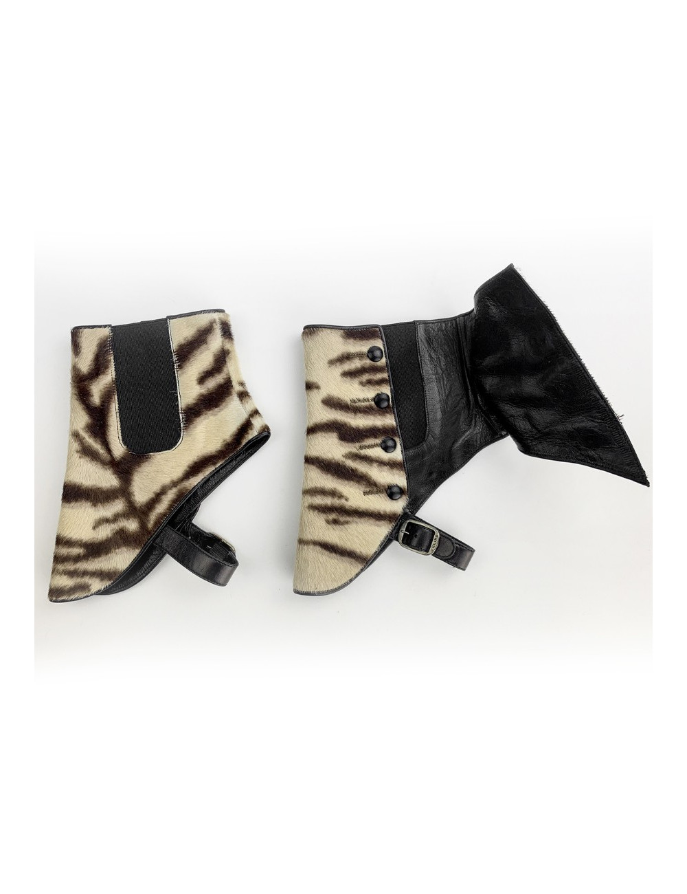 Guêtres CELINE cuir imitation poulain marron