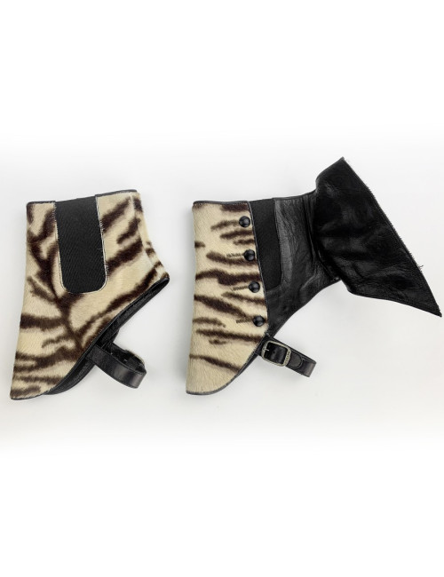 Guêtres CELINE cuir imitation poulain marron