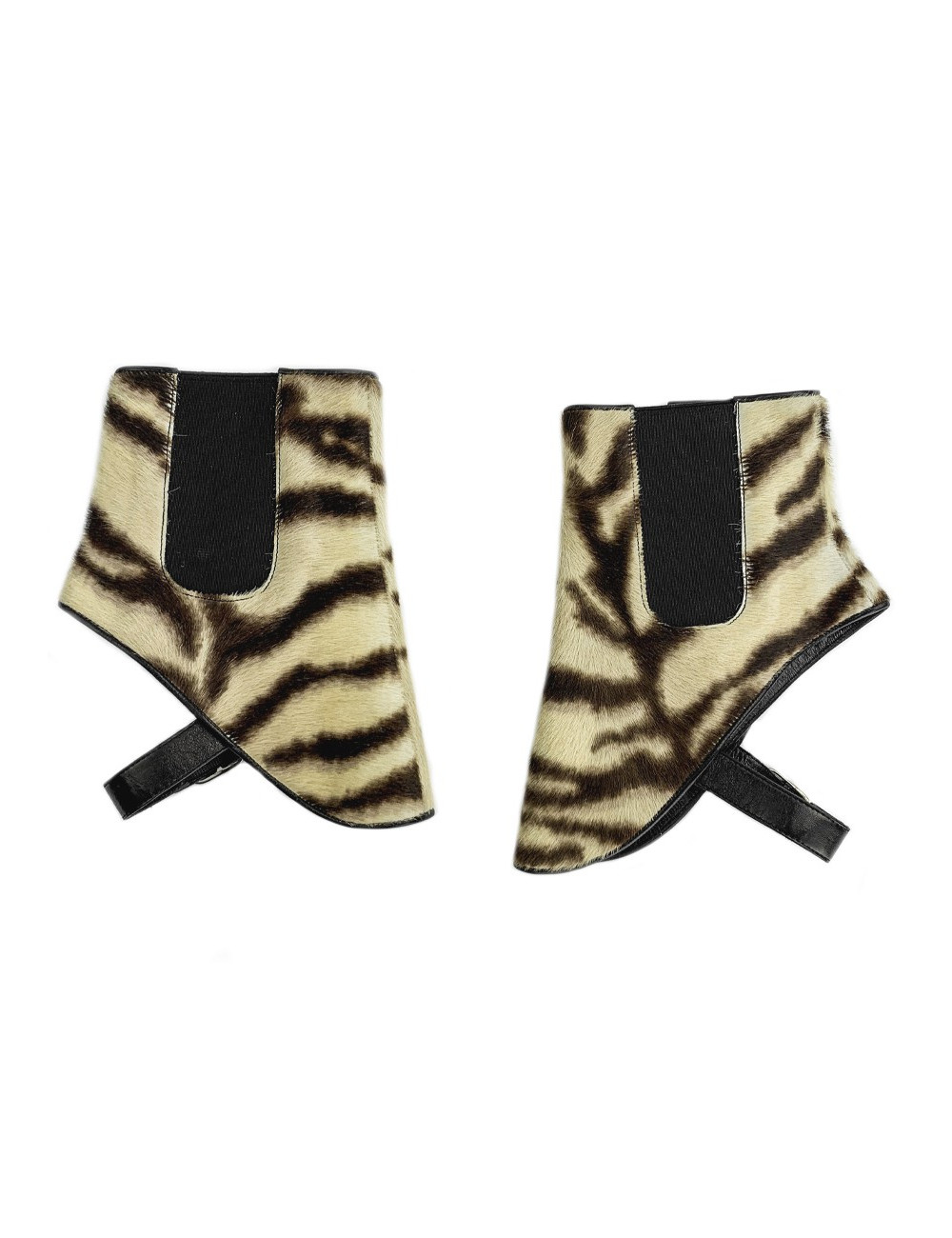 Guêtres CELINE cuir imitation poulain marron