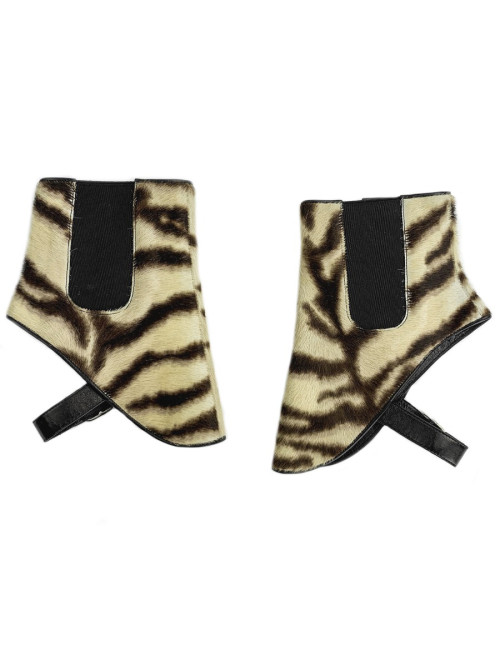 Guêtres CELINE cuir imitation poulain marron