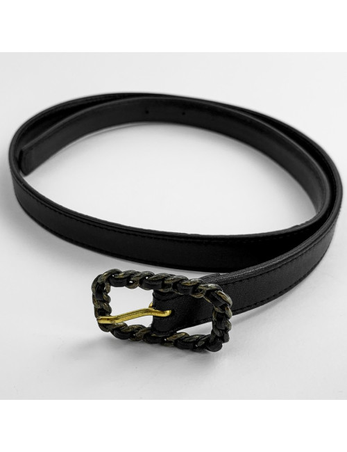 Ceinture T 65 CHANEL cuir noir Vintage