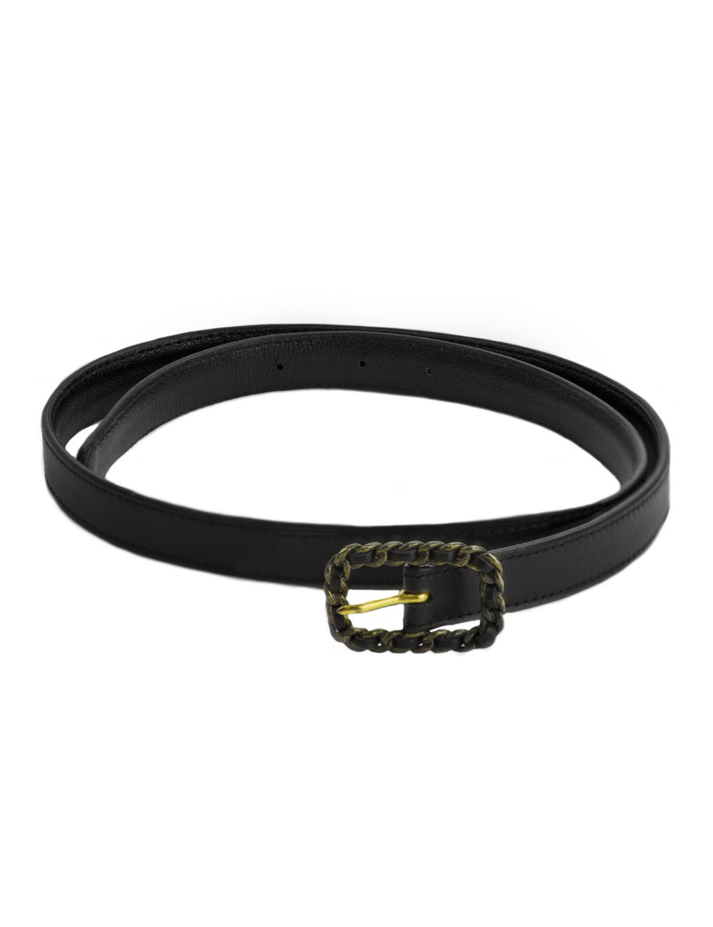 Ceinture T 65 CHANEL cuir noir Vintage