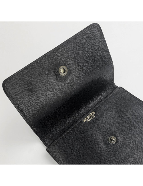 HERMES Vintage picture holder in black Box leather