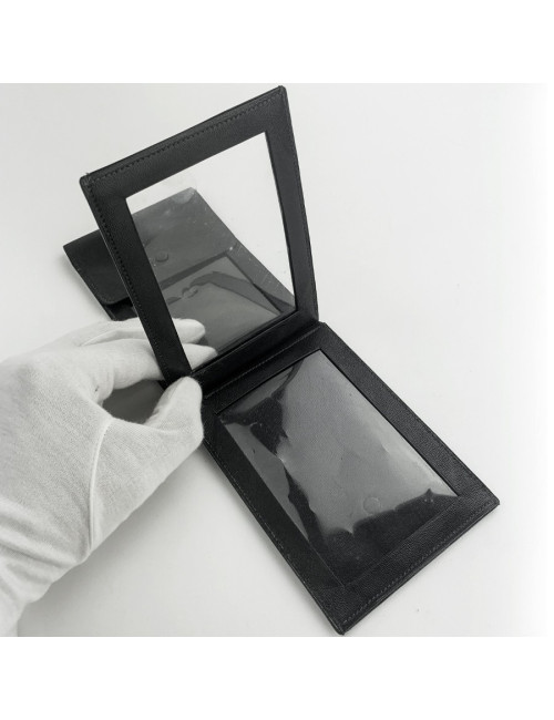 HERMES Vintage picture holder in black Box leather