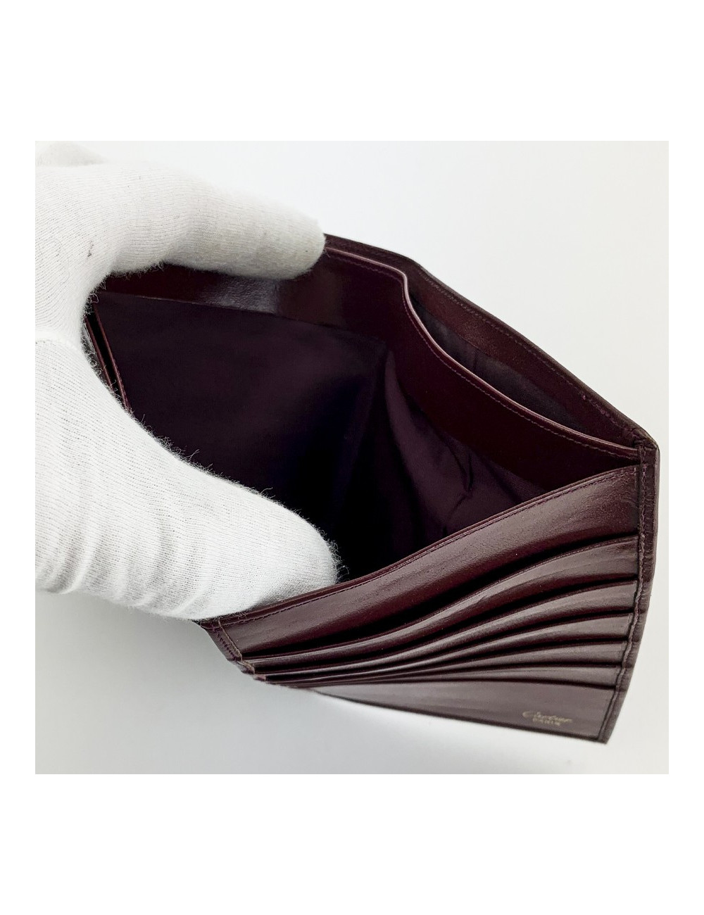 CARTIER Porte cartes cuir bordeaux 
