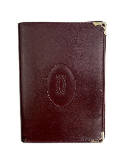 CARTIER Porte cartes cuir bordeaux 