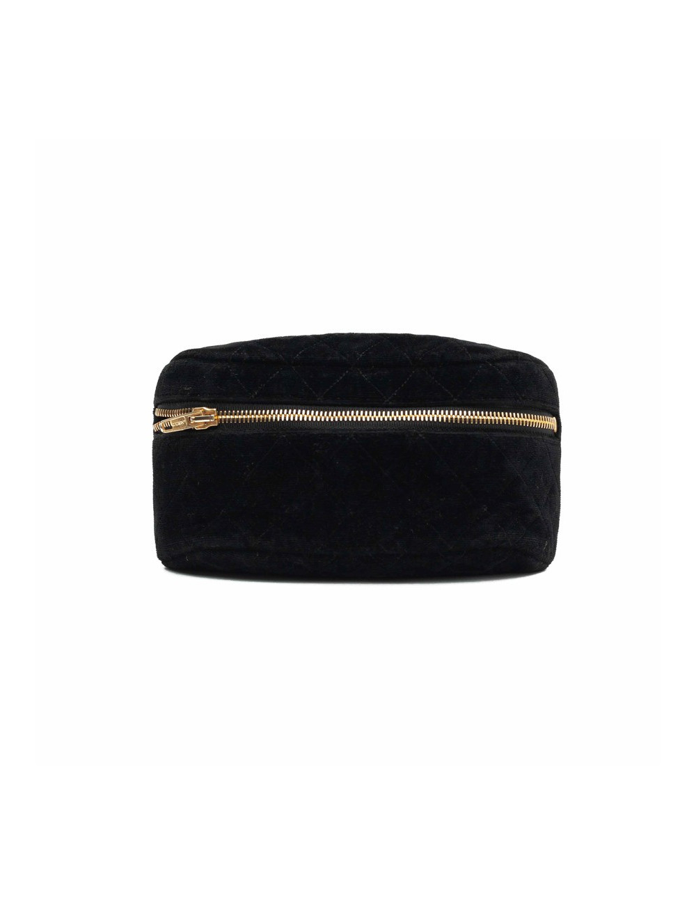 Ceinture CHANEL banane velours matelassé noir Vintage