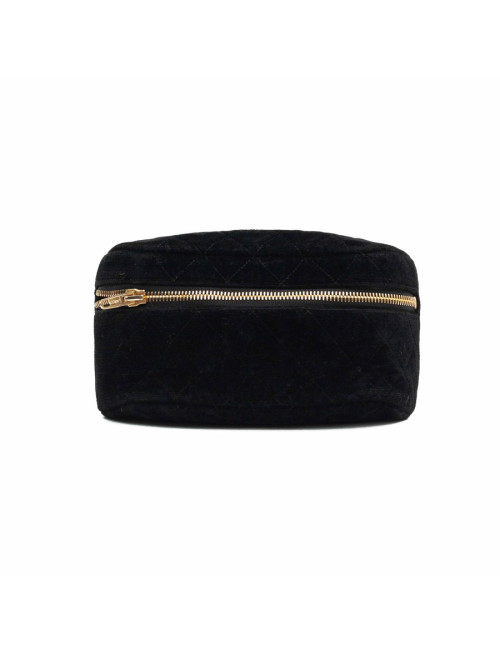 Ceinture CHANEL banane velours matelassé noir Vintage