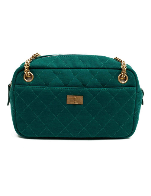 Sac caméra CHANEL jersey vert