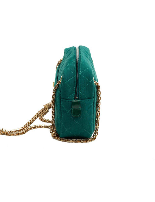 Sac caméra CHANEL jersey vert