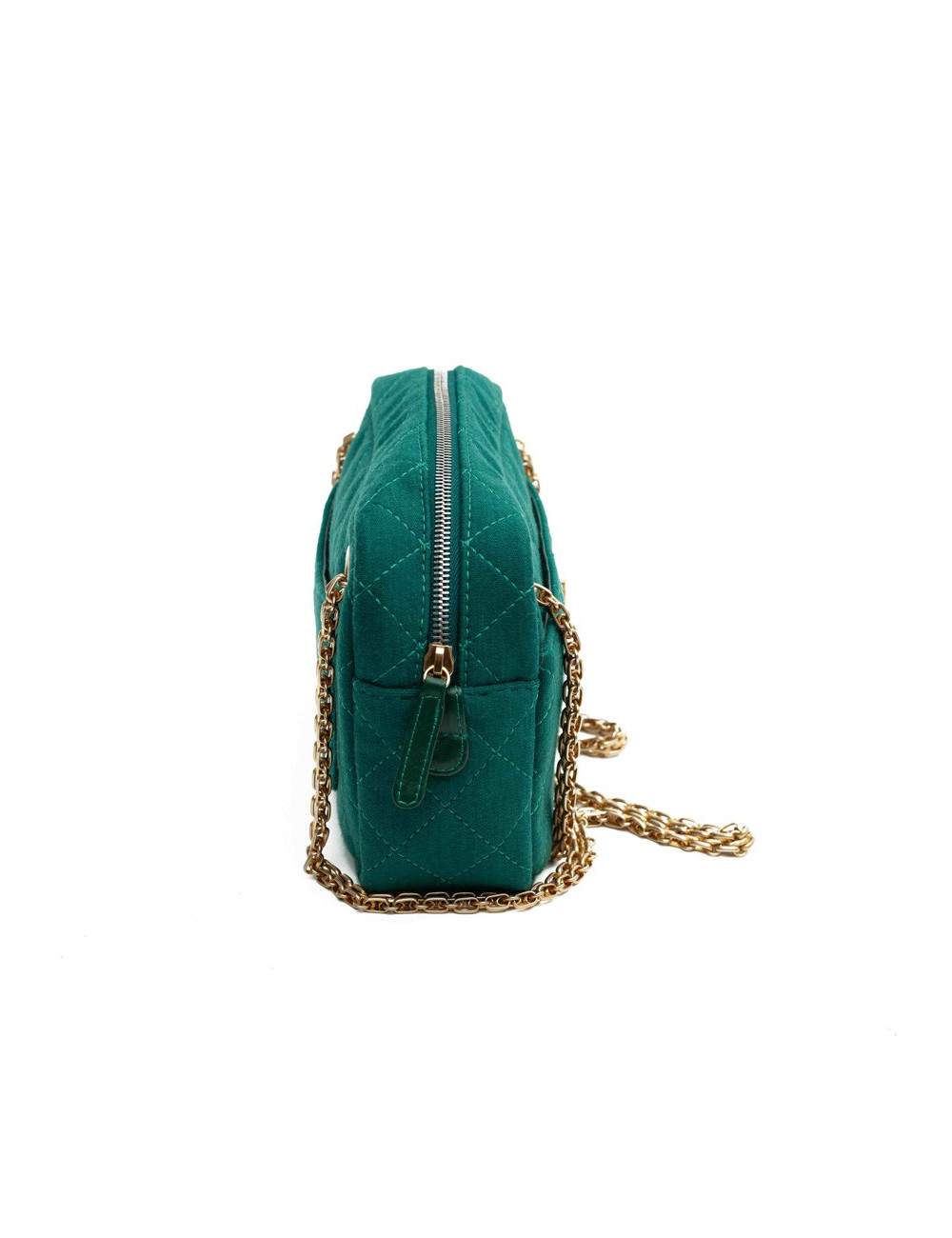 Sac caméra CHANEL jersey vert