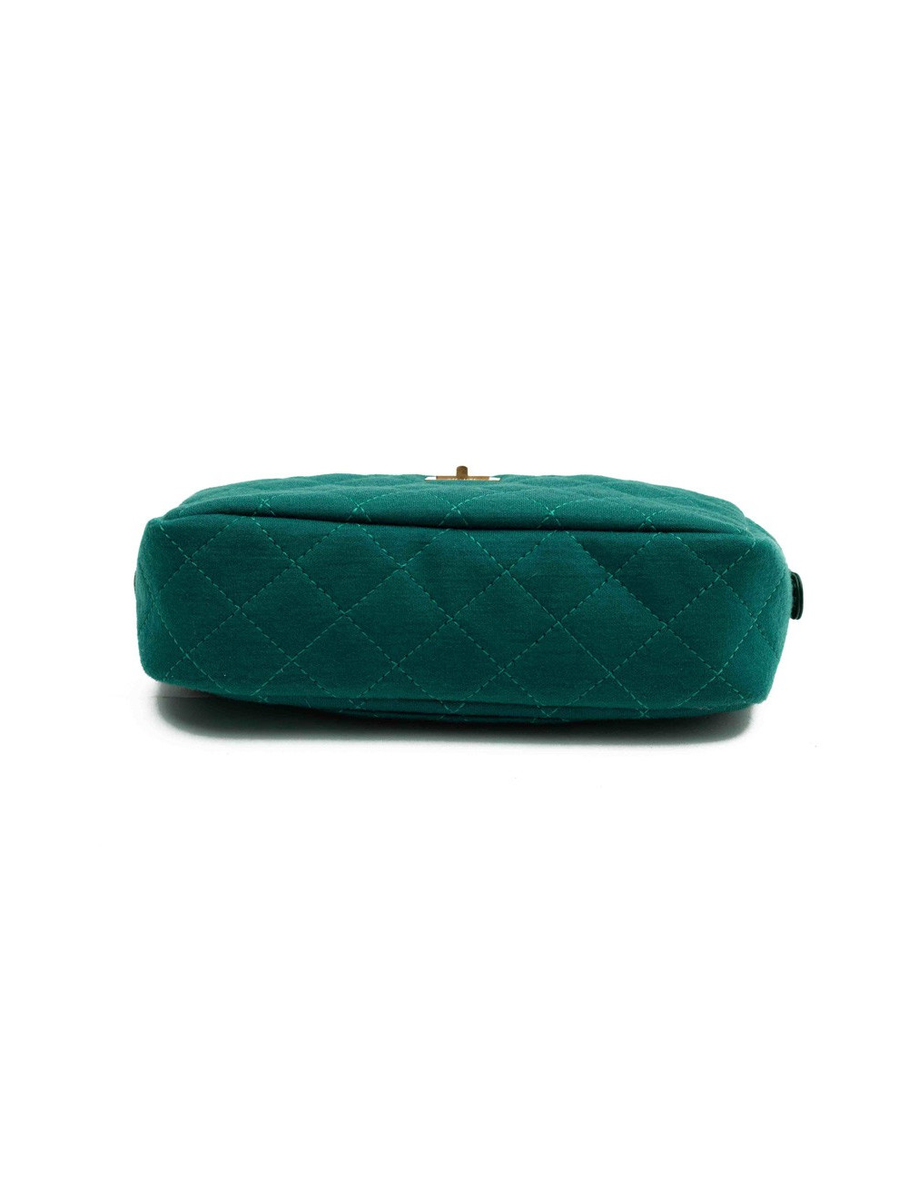 Sac caméra CHANEL jersey vert