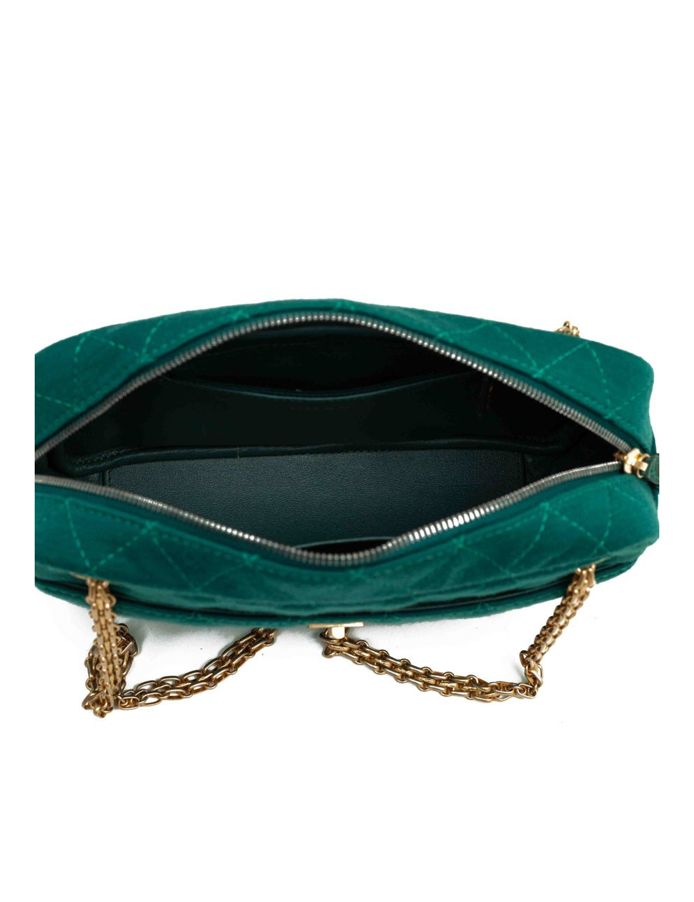 Sac caméra CHANEL jersey vert