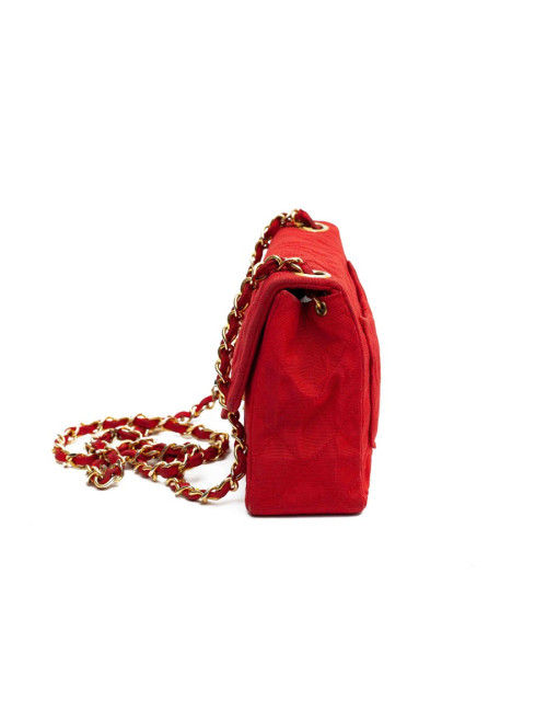 Mini sac CHANEL tissu rouge