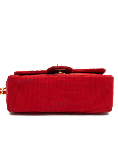 Mini sac CHANEL tissu rouge