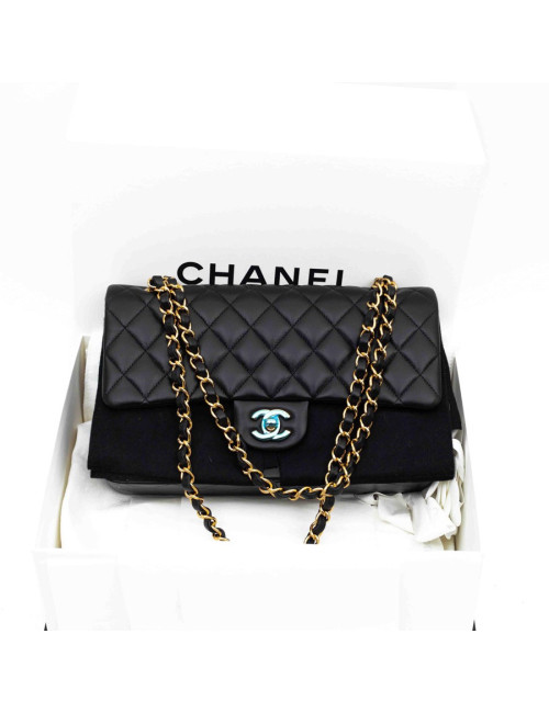 CHANEL sac classique agneau noir