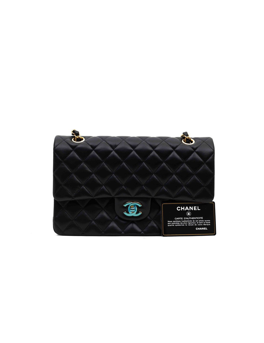 CHANEL sac classique agneau noir