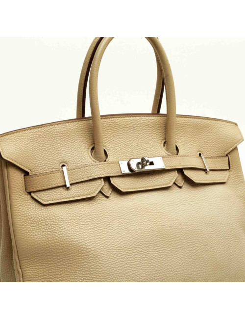 Birkin 35 HERMES cuir grainé ivoire
