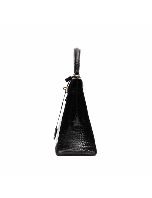 HERMES Kelly crocodile noir