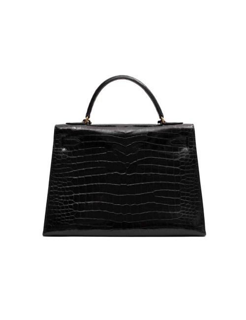 HERMES Kelly crocodile noir