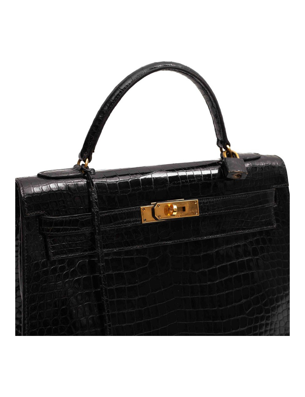 HERMES Kelly crocodile noir