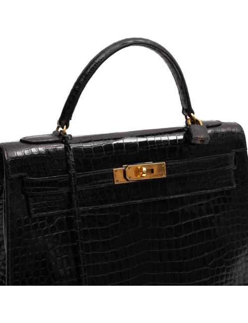 HERMES Kelly crocodile noir