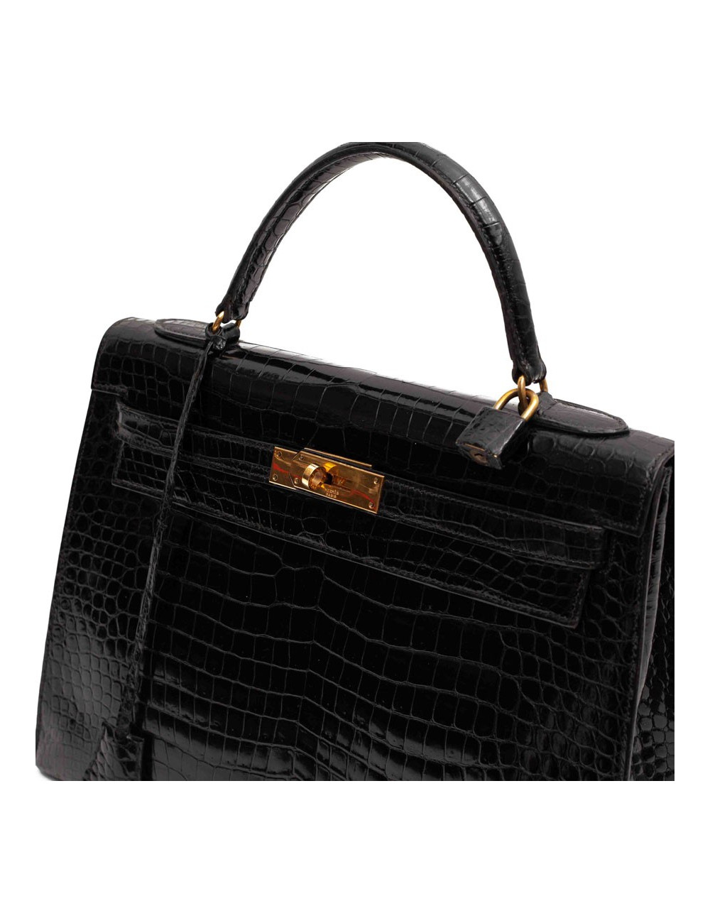HERMES Kelly crocodile noir