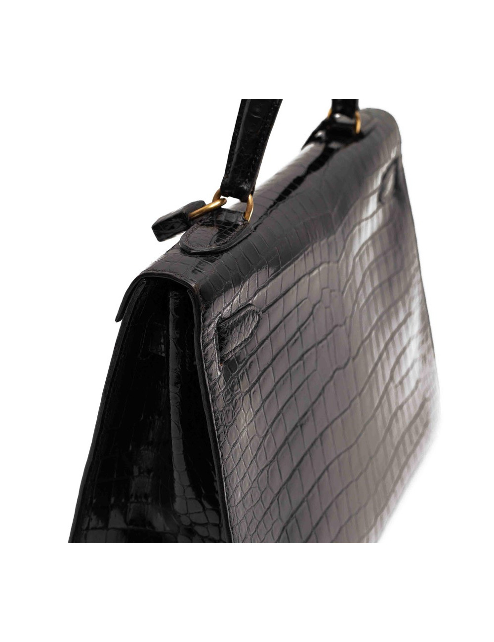 HERMES Kelly crocodile noir