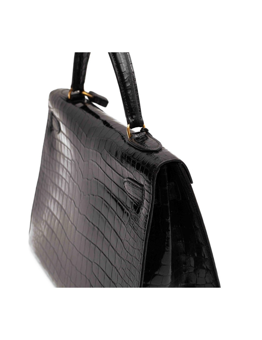 HERMES Kelly crocodile noir
