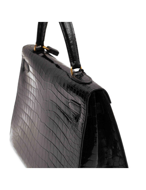 HERMES Kelly crocodile noir