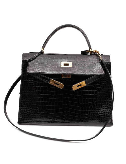 Sac Hermes 32 Croco noir