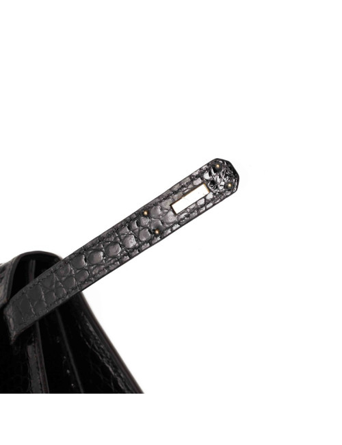 HERMES Kelly crocodile noir