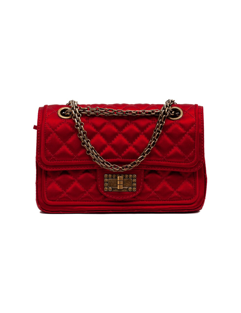 Mini sac Nina Ricci en soie façon croco gris