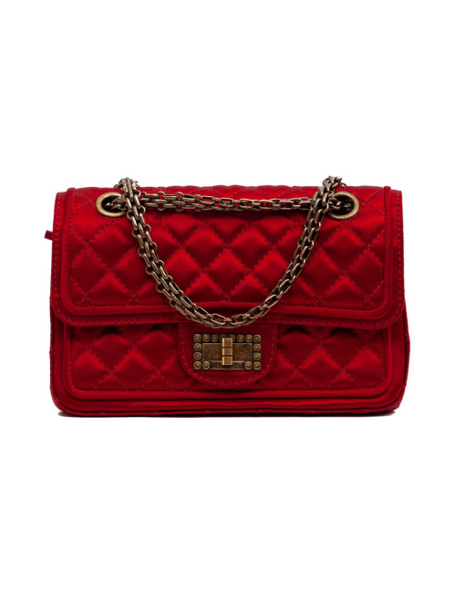 Sac CHANEL "Paris-Shanghai" satin duchesse rouge