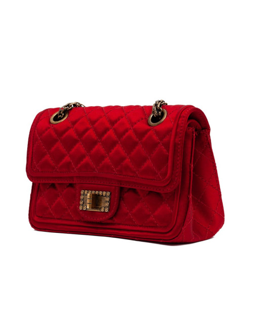 Sac CHANEL "Paris-Shanghai" satin duchesse rouge