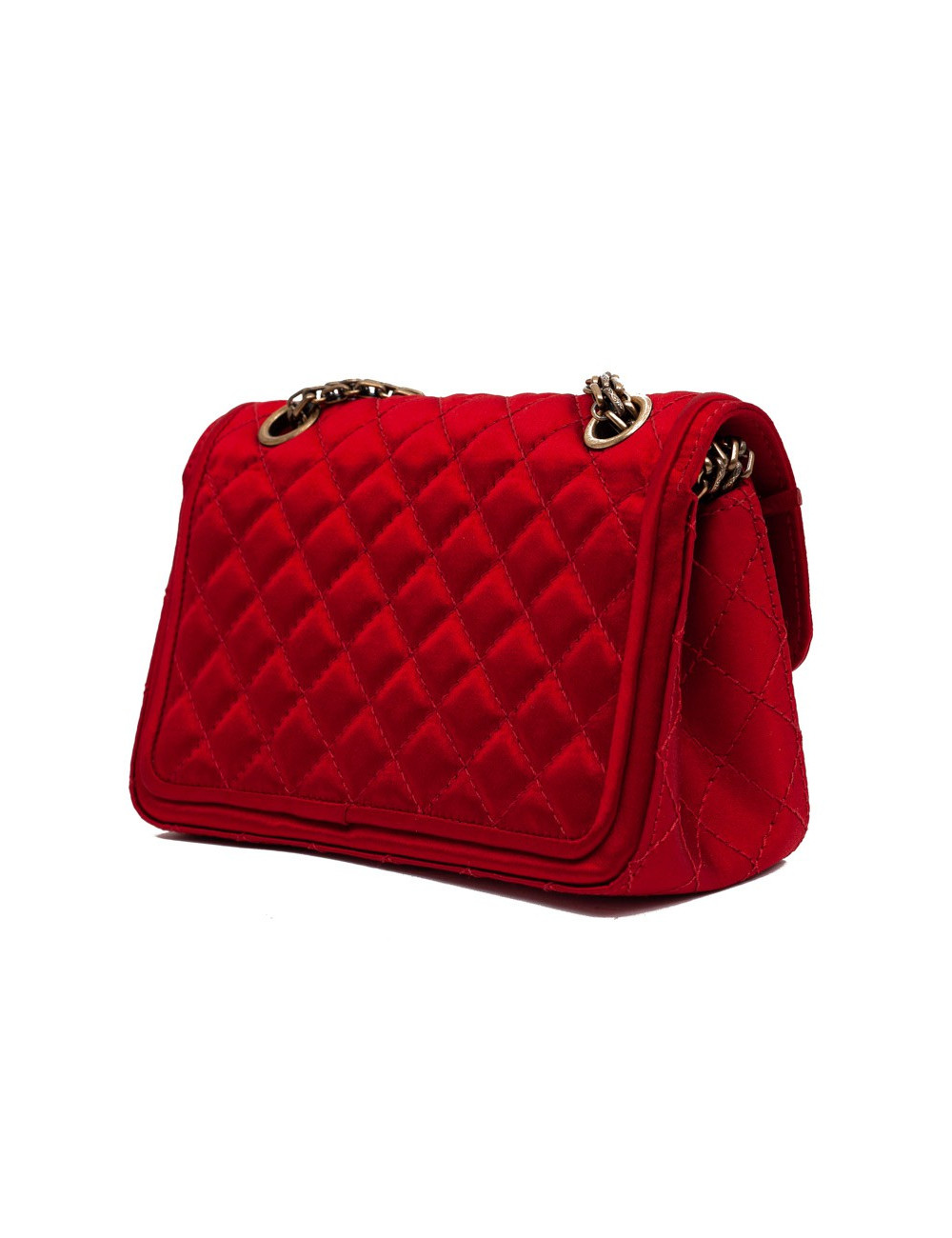 Sac CHANEL "Paris-Shanghai" satin duchesse rouge