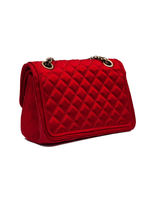 Sac CHANEL "Paris-Shanghai" satin duchesse rouge