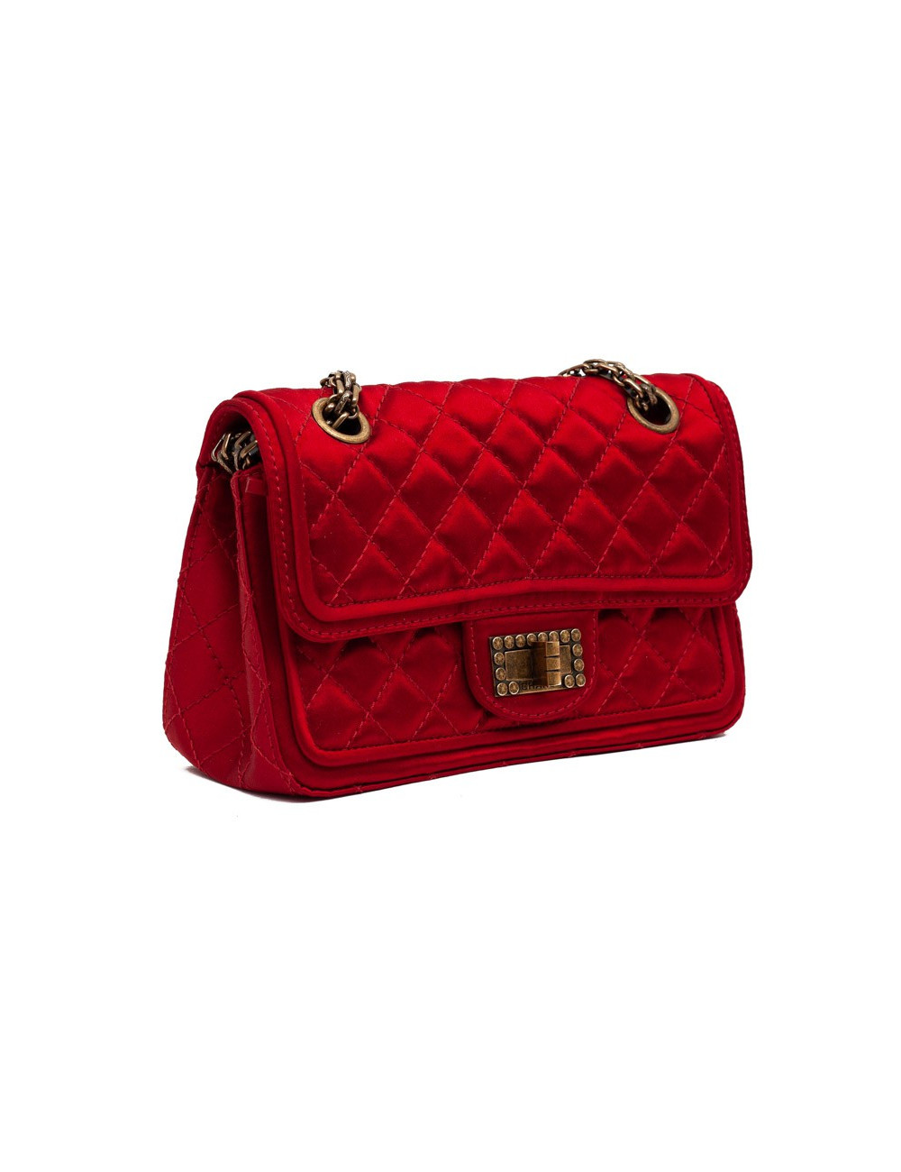 Sac CHANEL "Paris-Shanghai" satin duchesse rouge