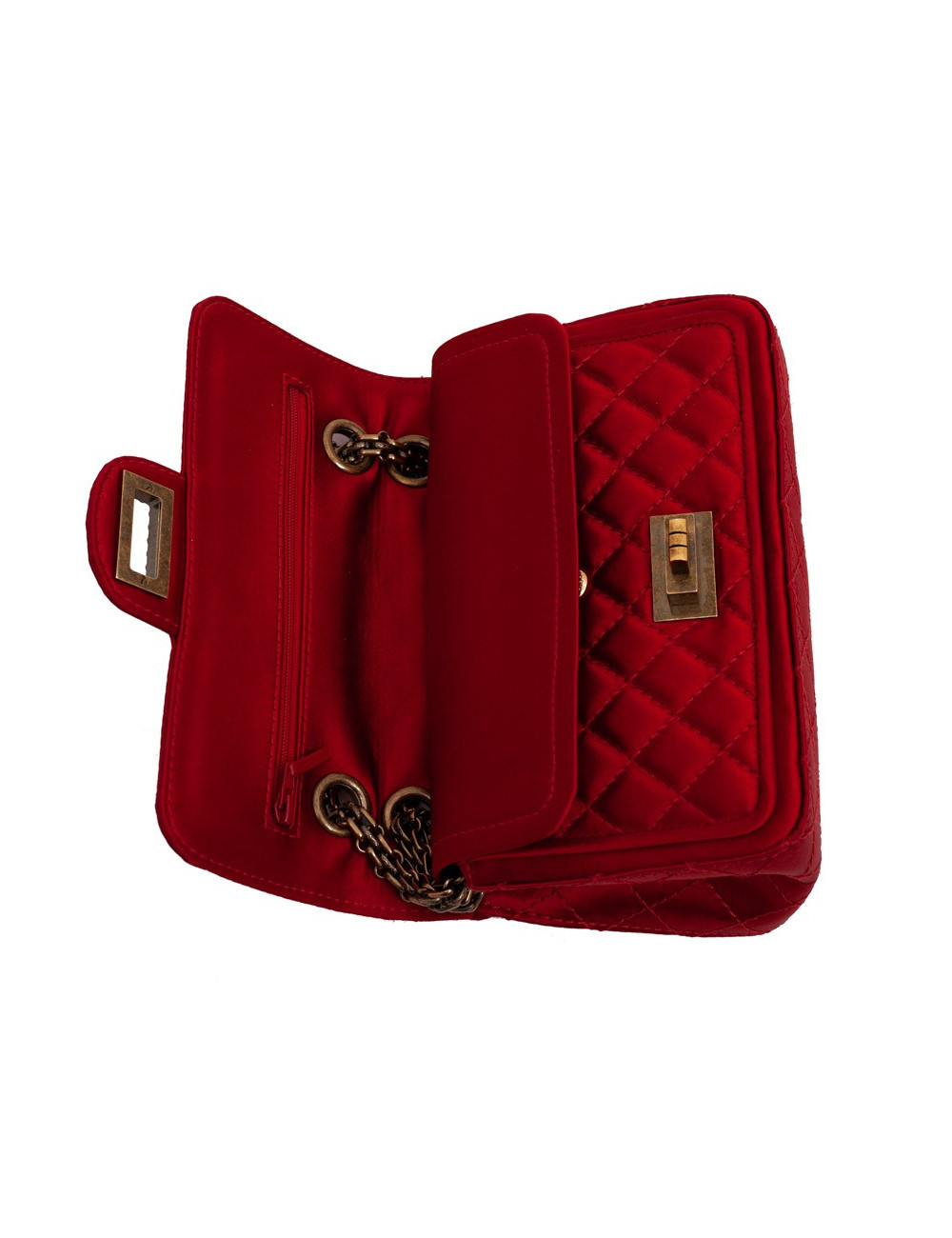 Mini sac Nina Ricci en soie façon croco gris