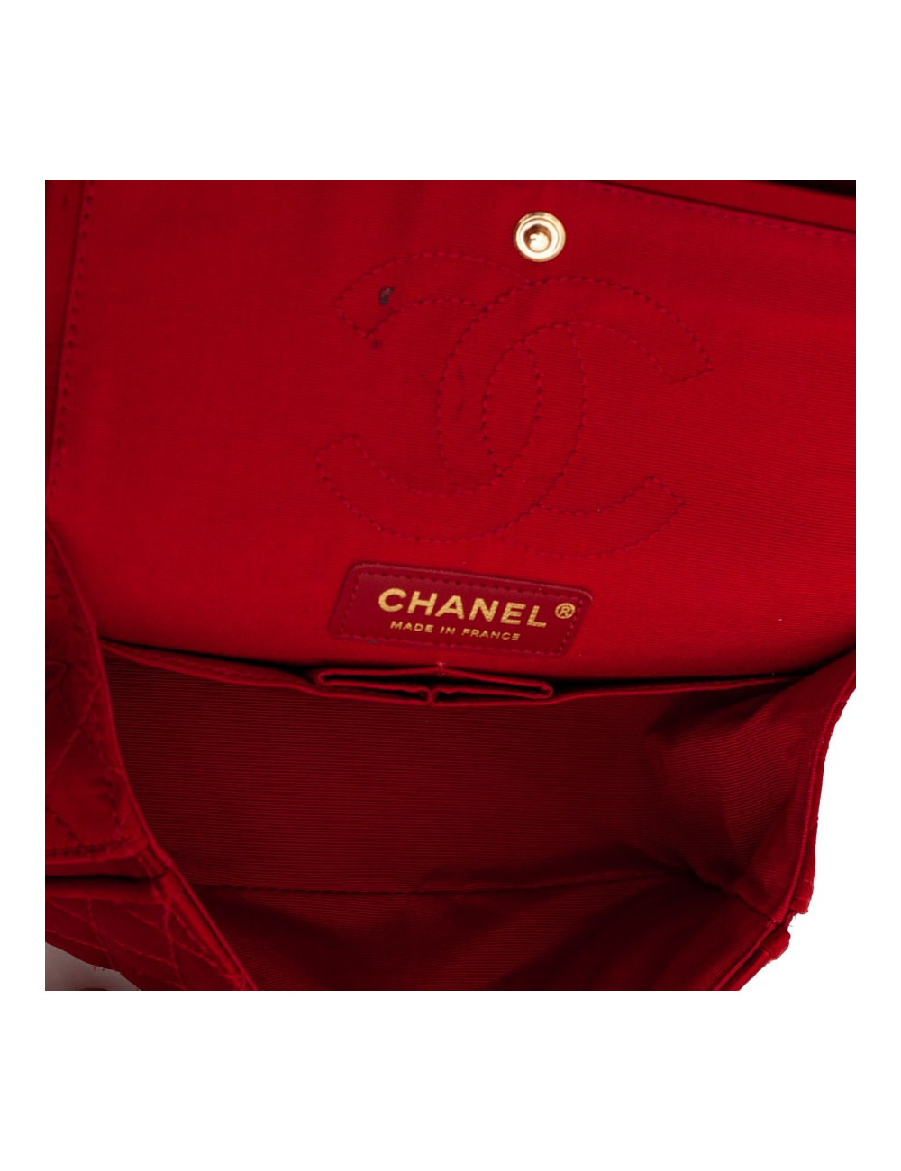 Sac CHANEL "Paris-Shanghai" satin duchesse rouge