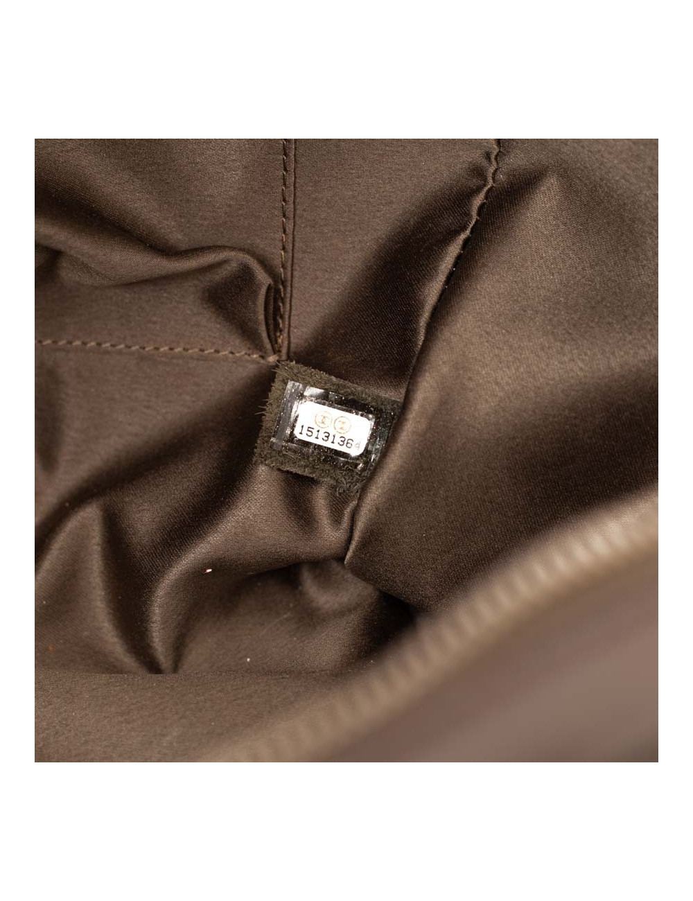 Cabas CHANEL cuir marron matelassé fils d'or