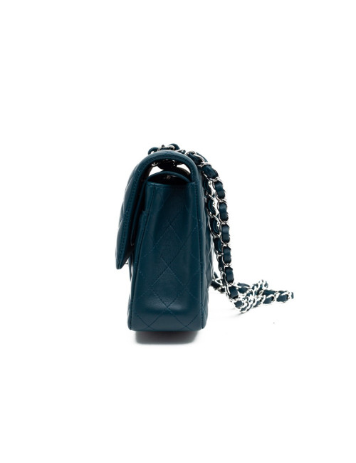 Sac CHANEL bleu canard Cuir d'agneau lisse